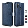 thumbnail image 1 of Galaxy A11 Case, Njjex Galaxy A11 Cases [3 Card Slot] [Kickstand] [Gift Box] Leather Folio Flip Wallet Case [RFID Blocking] for Samsung Galaxy A11 US Version 2020 6.4"- Blue, 1 of 11