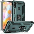 thumbnail image 1 of for Galaxy A11 Case,Samsung A11 Case,with HD Screen Protector, [Military Grade] Ring Car Mount Kickstand Hybrid Hard PC Soft TPU Shockproof Protective Case for Samsung Galaxy A11 (Dark Green), 1 of 14