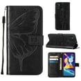 thumbnail image 1 of Galaxy A11 Phone Case, Dteck Embossed Butterfly Magnetic Flip PU Leather Wallet Foilo Case Stand Protective Cover with Hand Strap [Built-in card slots/money pocket] for Samsung Galaxy A11, Black, 1 of 5