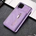 thumbnail image 1 of Galaxy A12 Case,Dteck Shockproof Leather Wallet Zipper Kickstand Case Hybrid Rubber Cover For Samsung Galaxy A12,Purple, 1 of 6