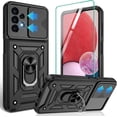 thumbnail image 1 of Galaxy A13 4G Case / A13 4G Lite Case, Samsung Galaxy A13 4G Case with HD Screen Protector, Heavy Duty Shockproof Phone Cover with Magnetic Kickstand Ring for Galaxy A13 4G, Black, 1 of 15
