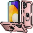 thumbnail image 1 of for Galaxy A13 4G Case, Samsung A13 4G Case with HD Screen Protector, Military-Grade Ring Holder Stand Car Mount 15ft Drop Tested Shockproof Cover Phone Case for Samsung Galaxy A13 4G, Rose Gold, 1 of 14