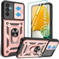 thumbnail image 1 of Galaxy A13 5G Case / A04S Case, Samsung Galaxy A13 5G Case with HD Screen Protector, Heavy Duty Shockproof Phone Cover with Magnetic Kickstand Ring for Galaxy A13 5G, Rose Gold, 1 of 15