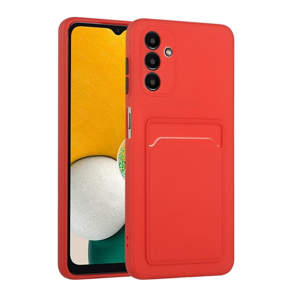 Galaxy A13 5G Case, Slim Soft Fit Shockproof Protection Case Dropproof Non-Slip Silicone Case with Card Slots Soft TPU Bumper Phone Wallet Case for Samsung Galaxy A13 5G,Red