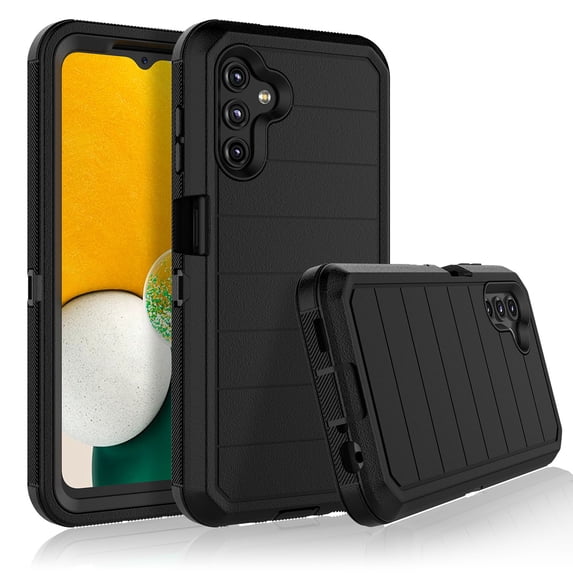Galaxy A13 5G Cases, 3 in 1 Sturdy Phone Case for Samsung Galaxy A13 5G 6.5",Takfox Full-Body Shockproof Drop Protection Hybrid Bumper Rugged Rubber Cover Defend Matte Armor Phone Case -Black