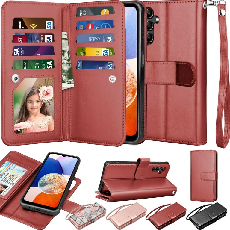 Multiple Card Slot Funda For Samsung Galaxy A14 A 14 5G Case With Lanyard  Leather Wallet Cover For Samsung Galaxy A13 A 13 Cases - AliExpress