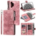 thumbnail image 1 of Galaxy A14 5G Case, Samsung Galaxy A14 Wallet Case with Crossbody Shoulder Strap, Dteck Embossed PU Leather Folio Case Stand with Card Slots Zipper Purse for Samsung Galaxy A14 5G,Pink, 1 of 5