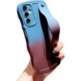 thumbnail image 1 of for Galaxy A14 5G Case with Wrist Strap Stand, Cute Gradient Color Wavy Women Phone Case with Camera Lens Cover Protect Soft Silicone Case for Samsung Galaxy A14 5G 6.6" (Blue Wine Red), 1 of 10