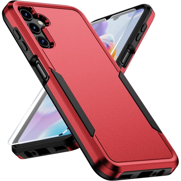 for Galaxy A14 5G Phone Case,Samsung Galaxy A14 5G Case with Screen Protector Heavy Duty Durable Shockproof Protective Phone Case for Galaxy A14 5G, Red