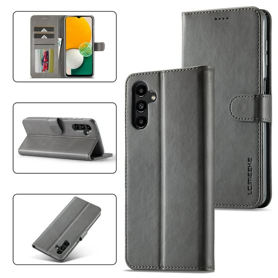 Galaxy A14 5G Wallet Case for Samsung Galaxy A14 5G Premium Luxury PU Leather Wallet Flip Magnetic Clasp Cover Retro A14 5G Case Credit Card Holder Kickstand Shockproof Case,
Gray