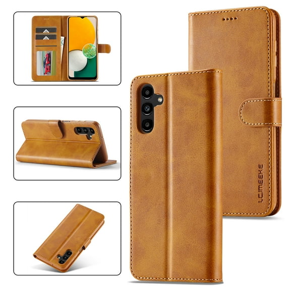 Galaxy A14 5G Wallet Case for Samsung Galaxy A14 5G Premium Luxury PU Leather Wallet Flip Magnetic Clasp Cover Retro A14 5G Case Credit Card Holder Kickstand Shockproof Case,
Yellow