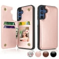 thumbnail image 1 of For Galaxy A15 5G 6.5" Case, Samsung A15 5G Wallet Case, Luxury PU Leather Case,Luxury Slim Folio Flip Kickstand Shockproof Cards Holder Wallet Case Cover -Rose Gold, 1 of 7