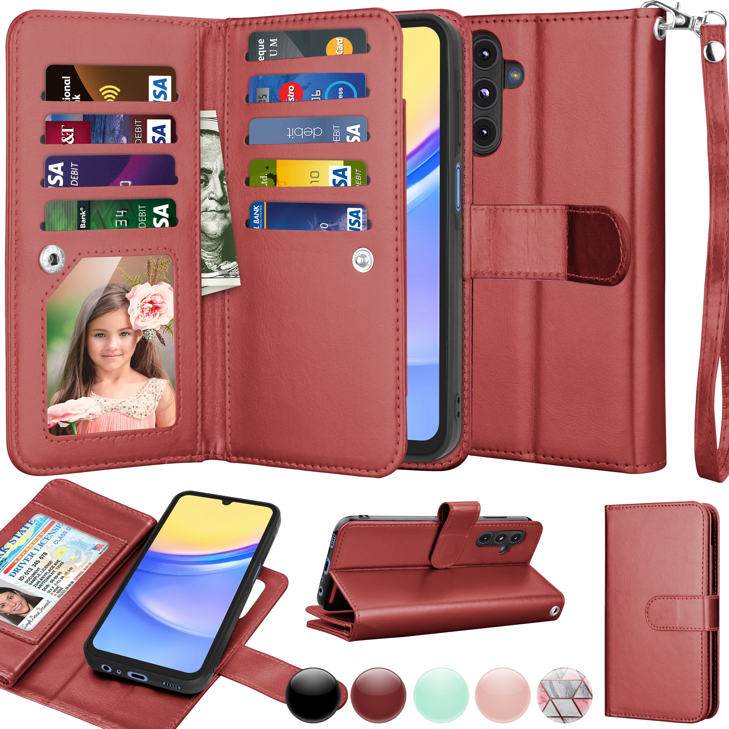Galaxy A15 5G 6.5" Case, Samsung A15 5G Wallet Detachable with