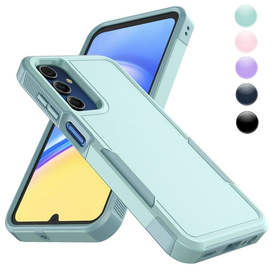 For Galaxy A15 5G Case, 2 in 1 Heavy Duty Armor Shockproof Cases,Hisdou Hybrid Dual Layer Rubber Drop Protection Grip Plastic Bumper Sturdy Phone Cover for Samsung Galaxy A15 5G 6.5"-Green