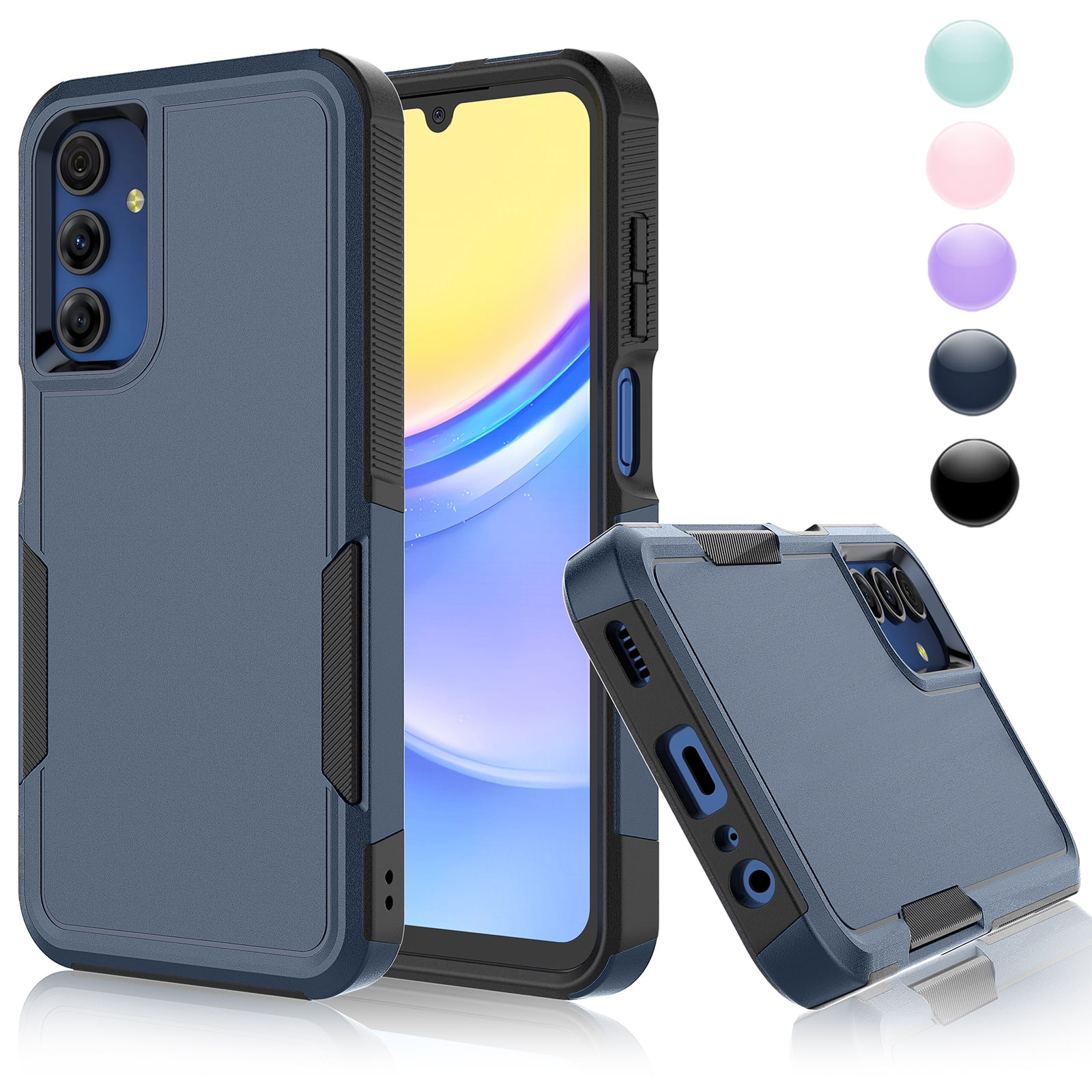 Njjex Case for Samsung Galaxy A15 5G, 2 in 1 Rugged FullBody Protective Cover, Shockproof, Blue