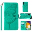thumbnail image 1 of Galaxy A15 Case, Magnetic Folio Butterfly Patterned Wallet Case, Premium PU Leather with Wrist Strap Credit Card Holder Slots Kickstand Protective Cover For Samsung Galaxy A15, Green, 1 of 10