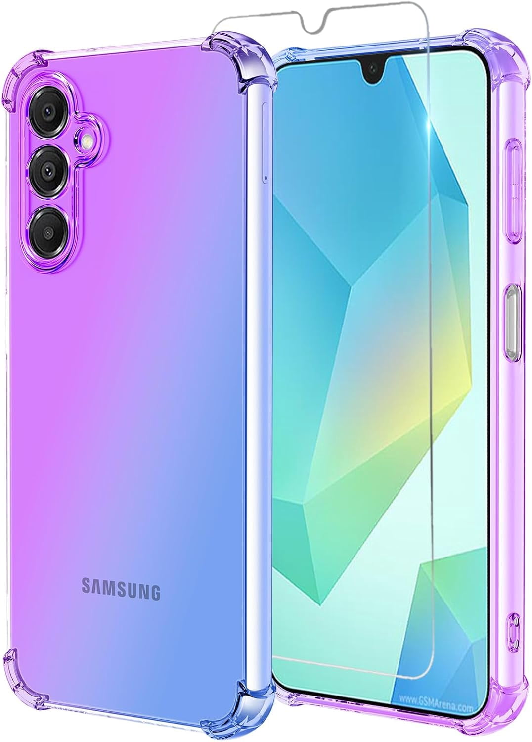 Osophter OnePlus 13 Case For Women – Gradient Color TPU With Screen Protector, Shock-Absorption, Reinforced Corners (Pink Teal)