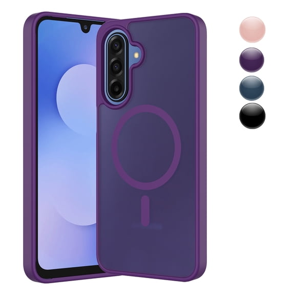 Galaxy A17 5G Case,Magnetic Phone Case with MagSafe for Samsung A17 6.7",Njjex Translucent Shockproof Case Matte Hard Plastic & Silicone Rubber Full Body Bumper Protection Cover, Purple