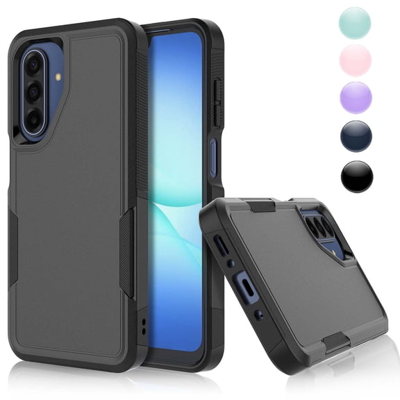GalaxyA17 5G Case / A16 5G Case,Sturdy Phone Case for Samsung A17 A16 5GNjjex Shockproof Protection Heavy Duty Armor Hard Plastic & Rubber Rugged Bumper 2-in-1 Case Cover-Black