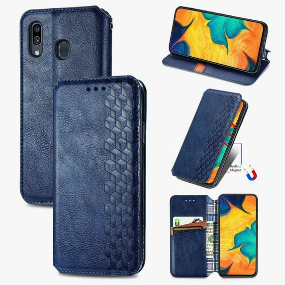 Galaxy A20 Wallet Case, Galaxy A30 Case, Dteck Premium PU Leather Flip Folio Wallet Case with Card Slot Magnetic Closure Case for Samsung Galaxy A20/A30 ,Blue