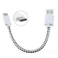 thumbnail image 1 of Galaxy A21/A11 Short USB Cable - Type-C Charger Cord Power Wire USB-C Braided Fast Charge Sync White R1A for Samsung Galaxy A21/A11, 1 of 4
