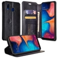 thumbnail image 1 of Galaxy A21 Case Leather Flip Pouch Wallet Phone Case Cover Folio [Kickstand] for Girls Women - Black, 1 of 6