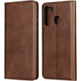 thumbnail image 1 of for Galaxy A21 Wallet Case,Premium PU Leather Flip Folio Case,Card Slots,Cash Pocket,Kickstand,Magnetic Closure TPU Shockproof Interior Protective Case for Samsung Galaxy A21,Brown, 1 of 7