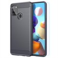 thumbnail image 1 of Galaxy A21S case,Samsung A21S case,with HD Screen Protector, Soft TPU Slim Fashion Non-Slip Protective Phone Case Cover for Samsung Galaxy A21S(Gray Brushed TPU), 1 of 10