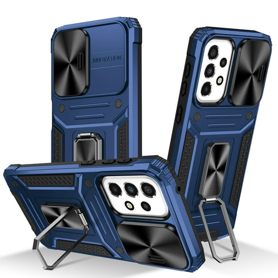 for Galaxy A23 4G Case Heavy Duty with Camera Cover, Build in Kickstand & Magnetic Car, Military Grade Armor Protection Cover,Sturdy Rugged Shockproof Case For Samsung Galaxy A23 4G, Navyblue