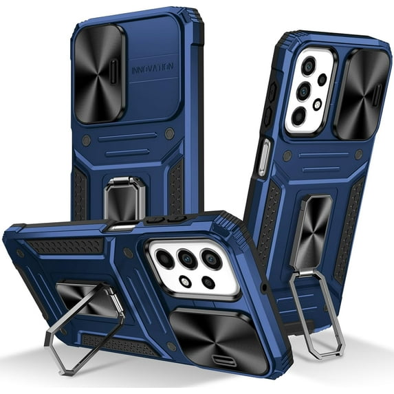 Galaxy A23 5G Case for Samsung Galaxy A23 4G Case with Kickstand Slide Camera Cover Military Grade Protection Shockproof Case for Galaxy A23 5G/4G Phone Case (Navy Blue)