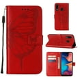 thumbnail image 1 of Galaxy A30 / A20 Phone Case, Dteck Embossed Butterfly PU Leather Wallet Foilo Case Stand Protective Cover with Hand Strap [Built-in card slots/money pocket] for Samsung Galaxy A30 A20, Red, 1 of 5