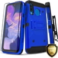 thumbnail image 1 of Galaxy A30 Case, With [Tempered Glass Screen Protector Included], STARSHOP Full Cover Heavy Duty Dual Layers Phone Cover with Kickstand and Locking Belt Clip-Blue, 1 of 6
