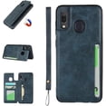 thumbnail image 1 of Galaxy A30 Luxury PU Leather Case,Cash Slots,Credit Card Holder,Stand Function Soft TPU Back Wallet Case Flip Wrist Strap Multi-Function Durable Case for Samsung Galaxy A20 A30 6.4",Navy Blue, 1 of 7