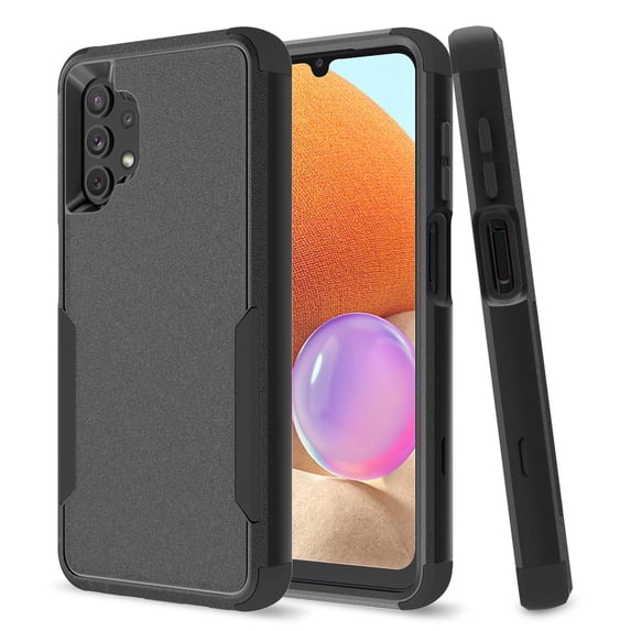 for Galaxy A32 5G Case, Defender Case Compatible with Samsung Galaxy A32 5G Case, Hybrid Heavy Duty Military Grade Full-Body Drop Shockproof Dustproof 3-Layers Rugged Protective Cover,
Black