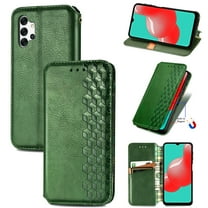 Galaxy A32 5G Case, Premium PU Leather TPU Wallet Cover with Card Holder Kickstand Hidden Magnetic Adsorption Shockproof Flip Folio Cell Phone Protective Case for Samsung Galaxy A32 5G,Green