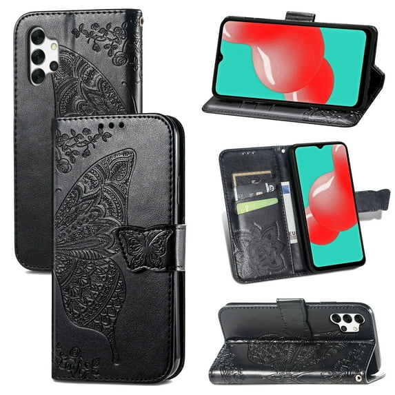 Galaxy A32 5G Case, Galaxy A32 5G Wallet Case Folio Case Magnetic Closure RFID Blocking Card Slots Kickstand Case Shockproof Absorption Double Protection Case for Samaung Galaxy A32 5G, Black