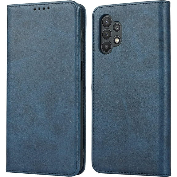 for Galaxy A32 5G Wallet Case,Premium PU Leather Flip Folio Case,Card Slots,Cash Pocket,Kickstand,Magnetic Closure TPU Shockproof Interior Protective Case for Samsung Galaxy A32 5G,Navy Blue