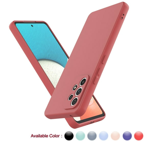 Galaxy A34 5G Case, Njjex Samsung Galaxy A34 Basic Case [Frosted] Shockproof Case Liquid Silicone Gel Rubber Soft TPU Anti-slip Bumper Thin Matte Slim Phone Case Covers For Samsung A34 5G,Red