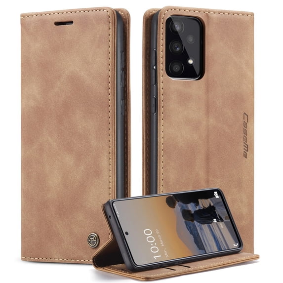 Galaxy A34 5G Wallet Case, TECH CIRCLE PU Leather Flip Folio Case with Card Holders RFID Blocking Kickstand Shockproof TPU Inner Shell Phone Cover for Samsung Galaxy A34 5G 6.2 inch 2023, Brown