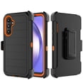 thumbnail image 1 of Galaxy A35 5G Case,Takfox Samsung Galaxy A35 5G Holster Phone Case with Built-in Screen Protector Swivel Belt Clip [3 Layers] Heavy Duty Full Body Protection Shockproof Kickstand Cover -Black/Orange, 1 of 9