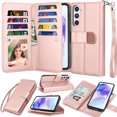 thumbnail image 1 of Galaxy A35 5G Case, A35 5G Wallet Case, Samsung Galaxy A35 5G 6.6 inchs PU Leather Case,Luxury Cash Credit Card Slots Folio Flip Cover [Detachable Magnetic Case] & Kickstand -Rose Gold, 1 of 7