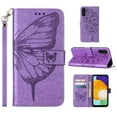 thumbnail image 1 of Galaxy A35 Case, Magnetic Folio Butterfly Patterned Wallet Case, Premium PU Leather with Wrist Strap Credit Card Holder Slots Kickstand Protective Cover For Samsung Galaxy A35, Lightpurple, 1 of 10