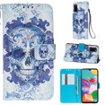 thumbnail image 1 of Galaxy A41 Case Wallet, Allytech PU Leather Case 3D Pattern Slim Shell Shockproof Kickstand Credit Cards Slots Hand Strap Magnetic Clasp Wallet Case Cover for Samsung Galaxy A41, Skull Rose, 1 of 1