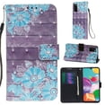thumbnail image 1 of Galaxy A41 Case Wallet, Allytech PU Leather Case 3D Pattern Slim Shell Shockproof Kickstand Credit Cards Slots Hand Strap Magnetic Clasp Wallet Case Cover for Samsung Galaxy A41, Blue Flower, 1 of 1