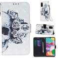 thumbnail image 1 of Galaxy A41 Case Wallet, Allytech PU Leather Case 3D Pattern Slim Shell Shockproof Kickstand Credit Cards Slots Hand Strap Magnetic Clasp Wallet Case Cover for Samsung Galaxy A41, Skull, 1 of 1
