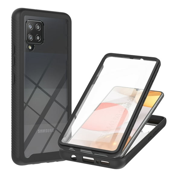Galaxy A42 Case 5G, TOPSHE Case with Build-in Screen Protector Full Body Protection Rugged Shockproof Anti-scratch Clear Back Cover for Samsung Galaxy A42 5G Version - Black