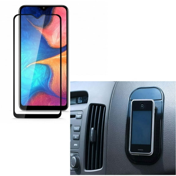 Galaxy A50/A20 Anti-Glare Screen Protector w Dash Car Mount - Tempered Glass Matte Anti-Fingerprint, Sticky Holder Non-Slip Grip for Samsung Galaxy A50/A20