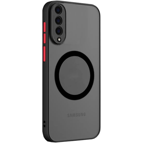 Galaxy A50 Case Magnetic [Support Magsafe Charger] Wireless Anti-Scratch Shockproof Matte Clear Full Camera Protection Slim Thin Phone Cover Case for Samsung Galaxy A50/A50s/A30s 6.4"-Black