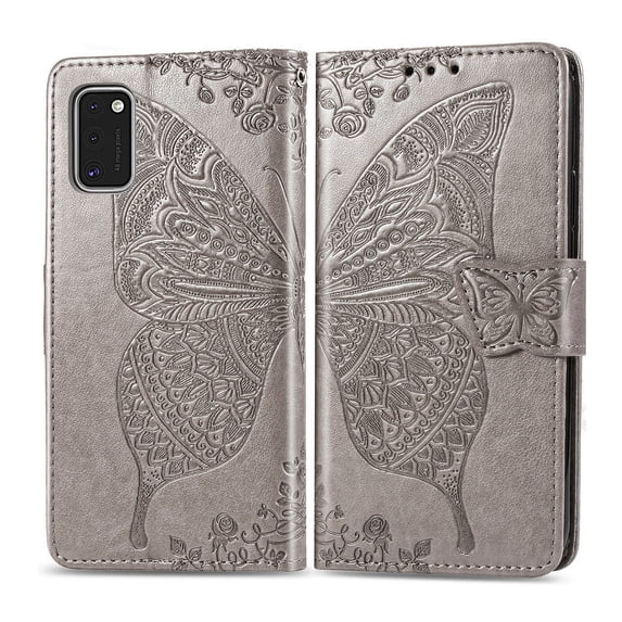 Galaxy A50 Case, Galaxy A50 Wallet Case Folio Case Magnetic Closure RFID Blocking Card Slots Kickstand Case Shockproof Absorption Double Protection Case for Samaung Galaxy A50, Gray