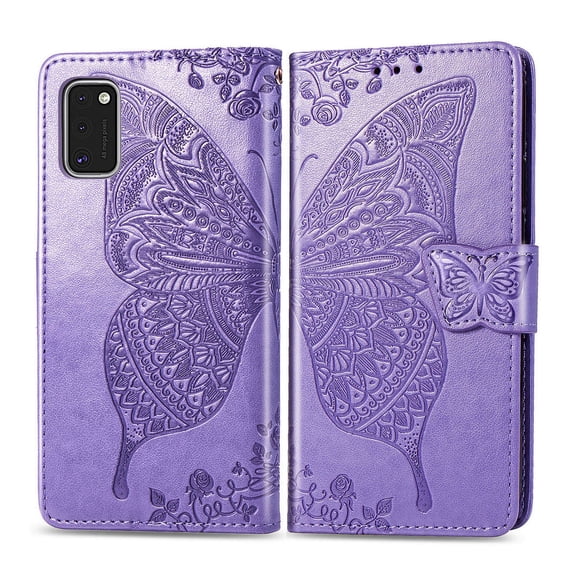 Galaxy A50 Case, Galaxy A50 Wallet Case Folio Case Magnetic Closure RFID Blocking Card Slots Kickstand Case Shockproof Absorption Double Protection Case for Samaung Galaxy A50, Lightpurple